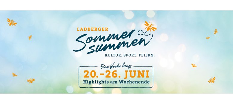 Das Bild zeigt den Schriftzug Ladberger Sommersummen Kultur.Sport.Feiern