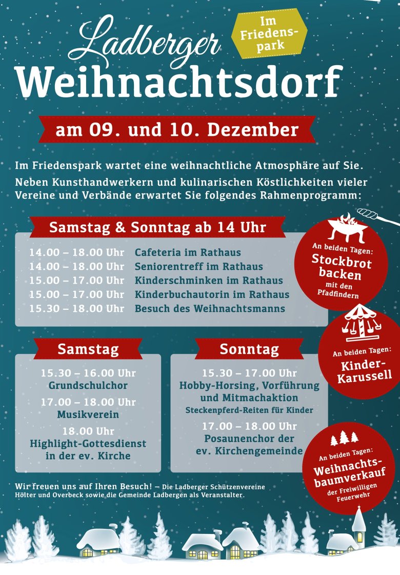Ladberger Weihnachtsdorf Anzeige DIN A4 (farbig) 2023